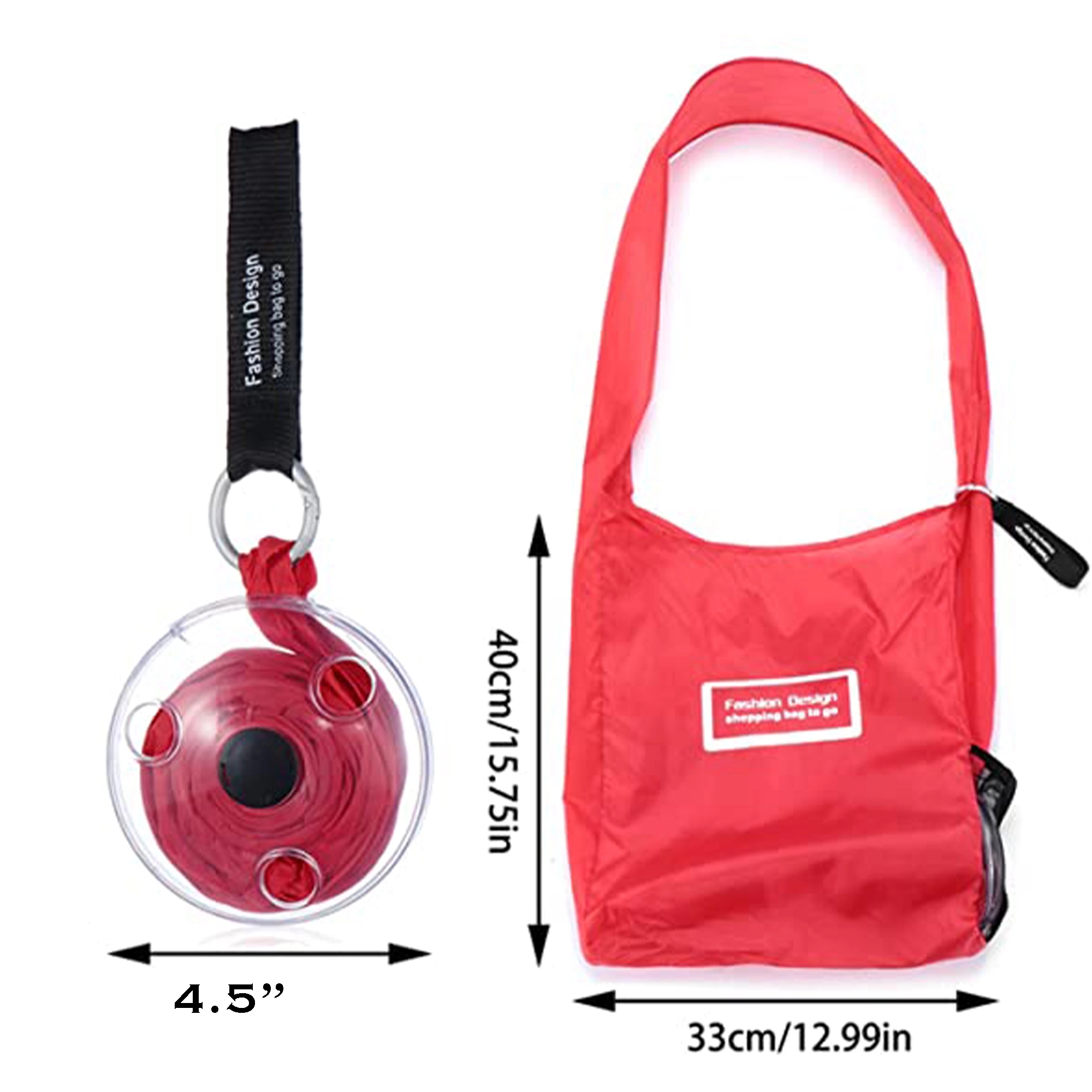 Keychain Reusable Roll up Shopping Bag 12