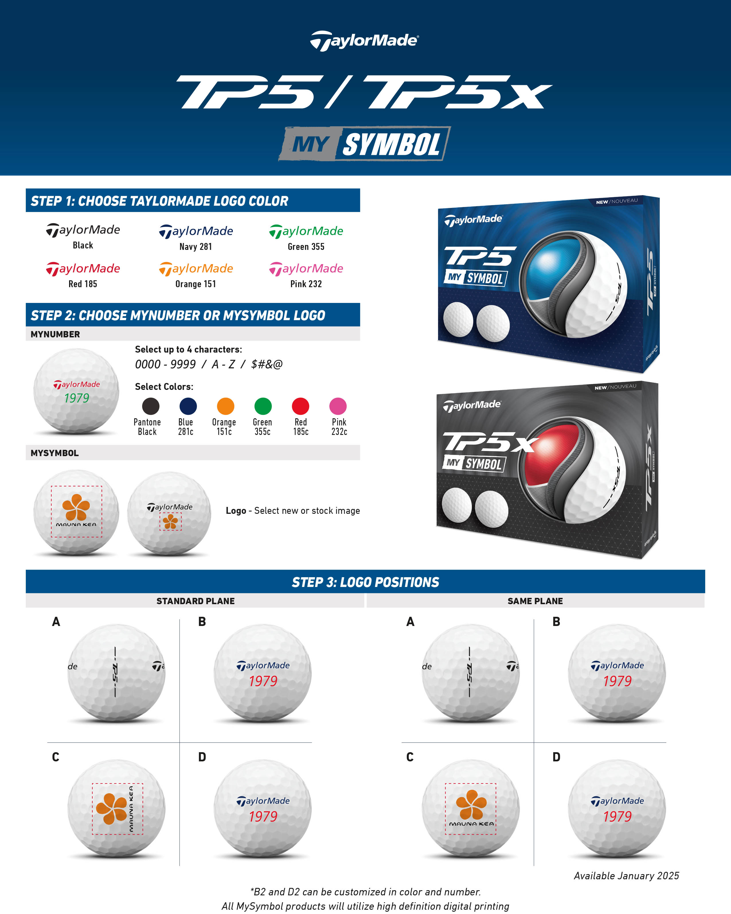 TaylorMade TP5X MySymbol Golf Balls 15