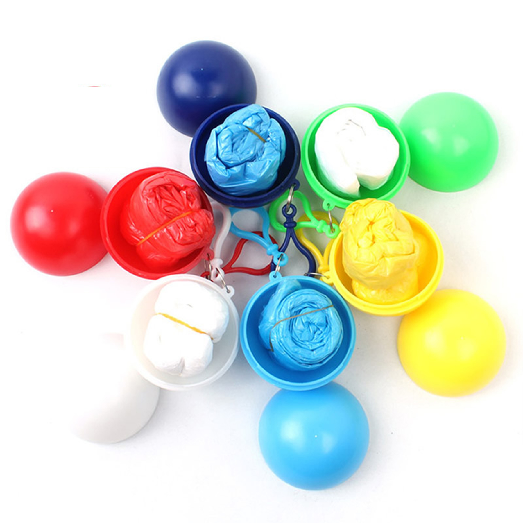 Polyethylene Keychain Ball Poncho Disposable Raincoat 7