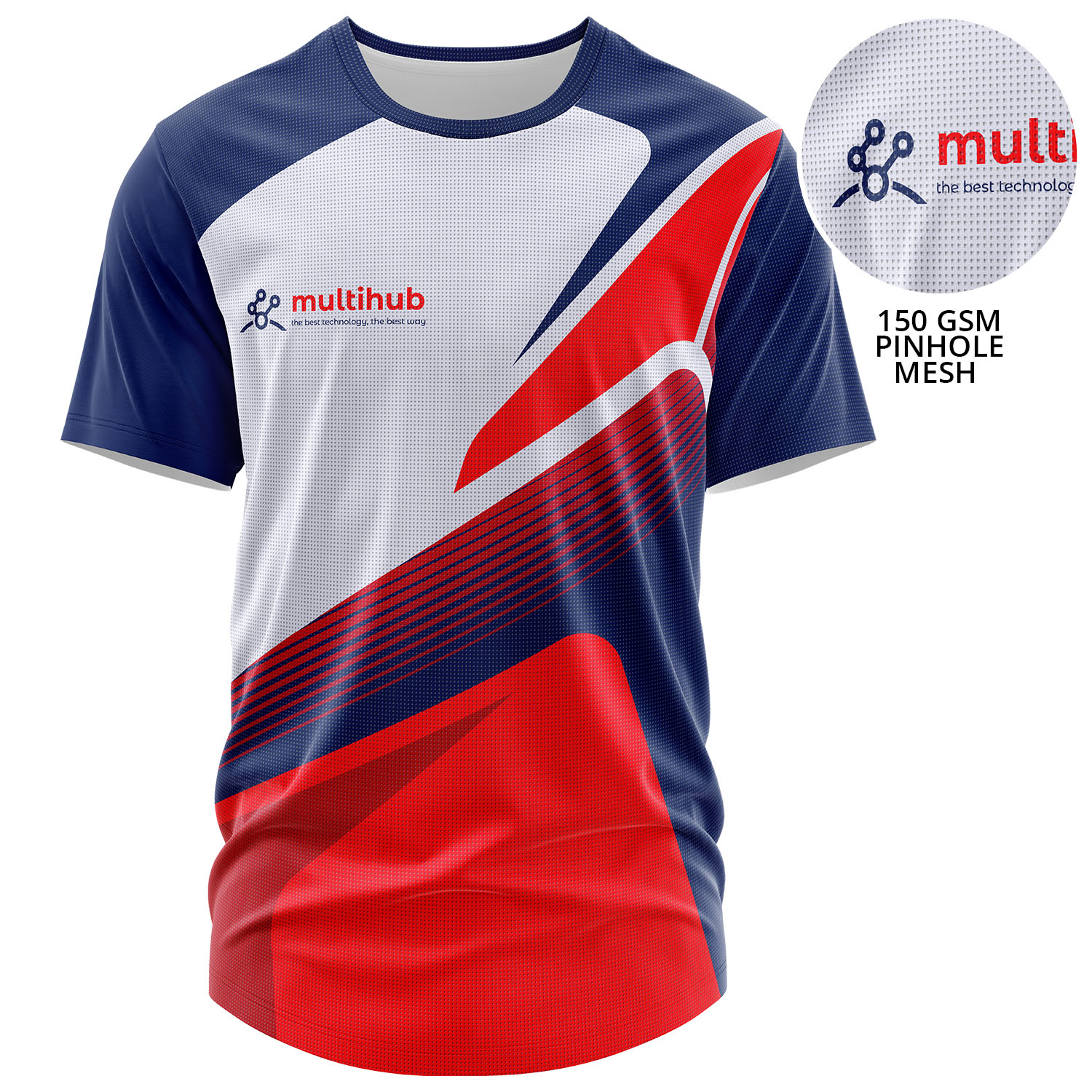 Unisex 150 GSM Pinhole Mesh Performance Sublimation Short Sleeve T-shirt