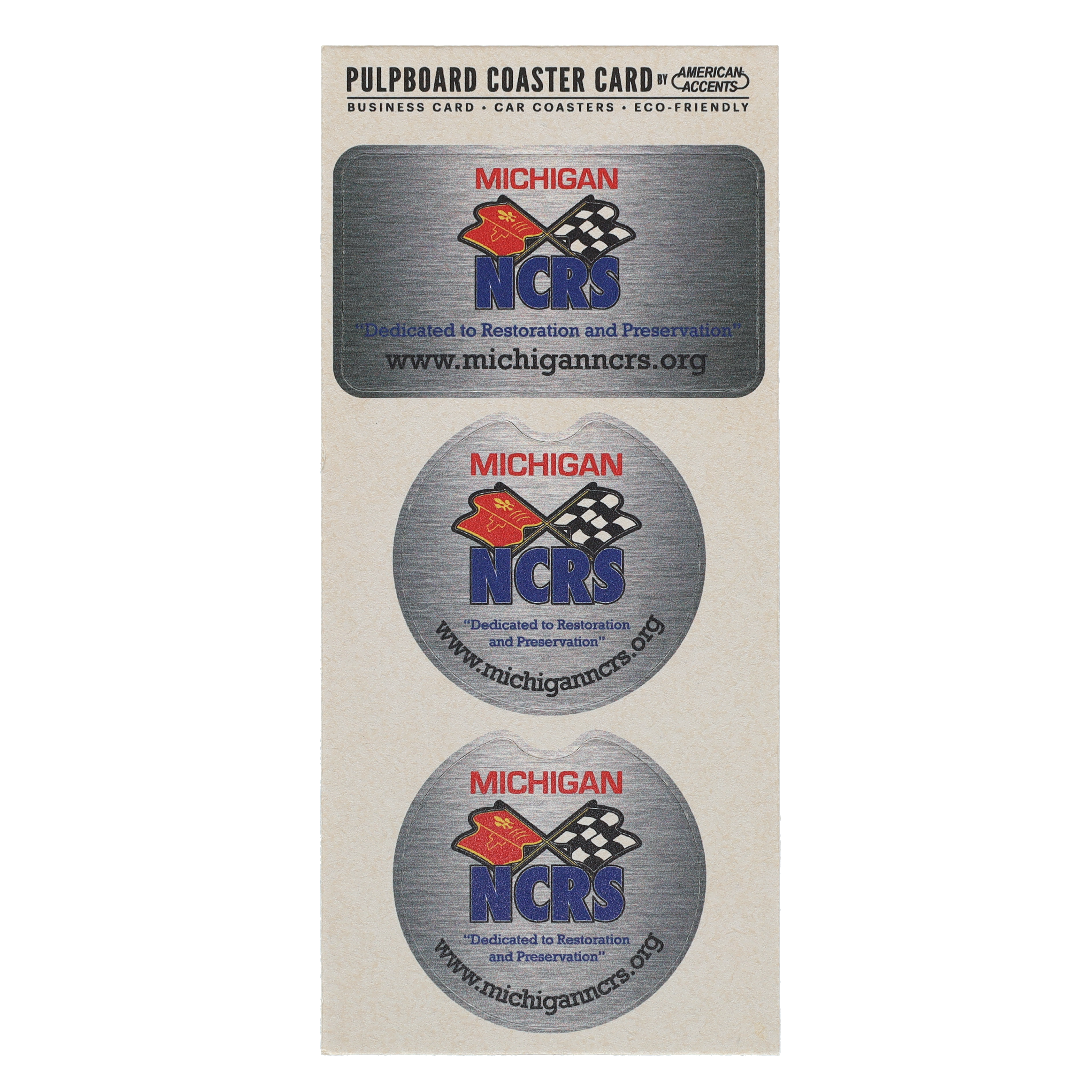 Coaster Card Pulpboard 55 pt Car Coaster 3.875" x 8.500" Digital Print 5