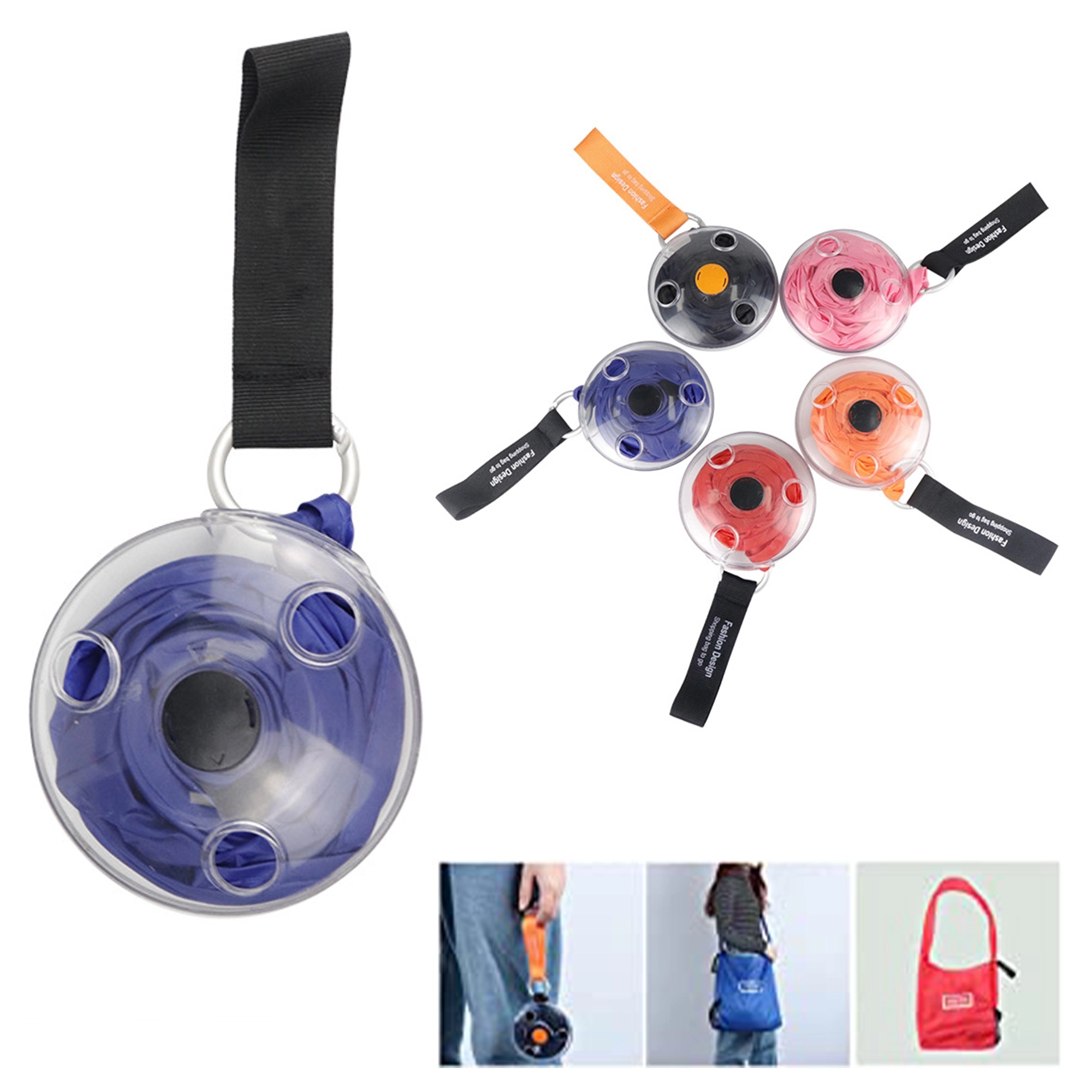 Keychain Reusable Roll up Shopping Bag 9