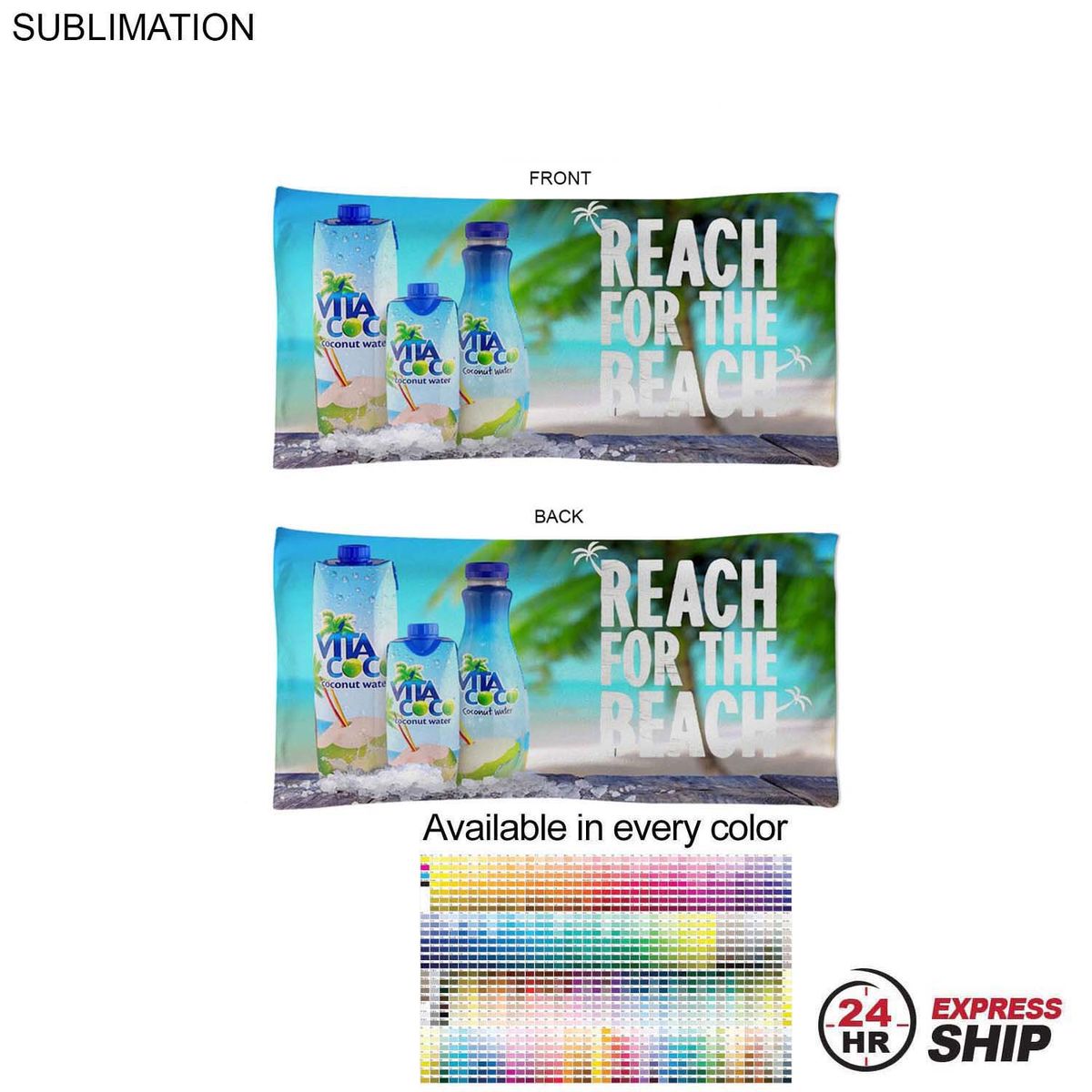 fiel 24 Hr Express Ship - Absorbent Microfiber Dri-Lite Terry Pool Towel 20x40 Sublimated #SU462W-25