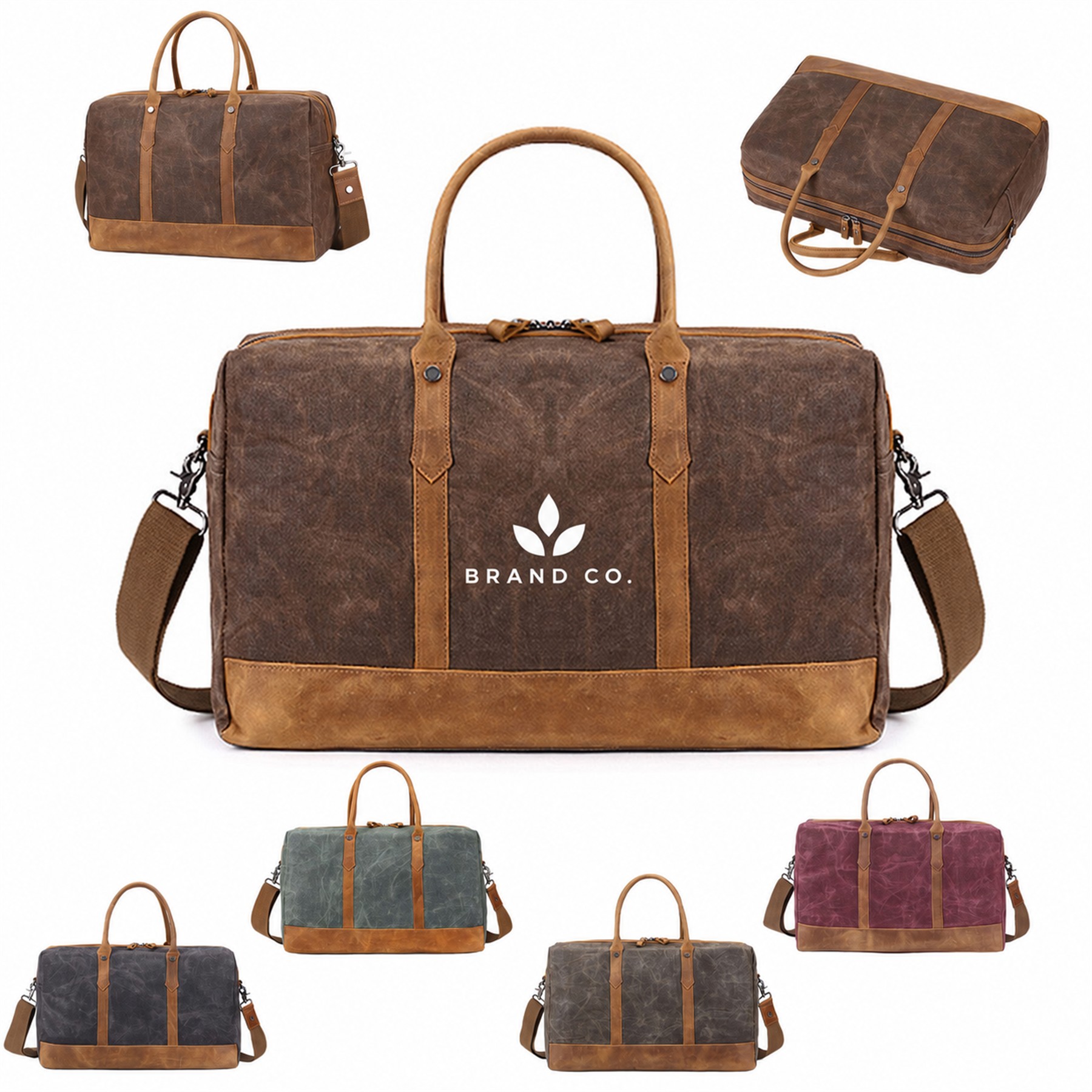 Retro Buckle Canvas Travel Duffel