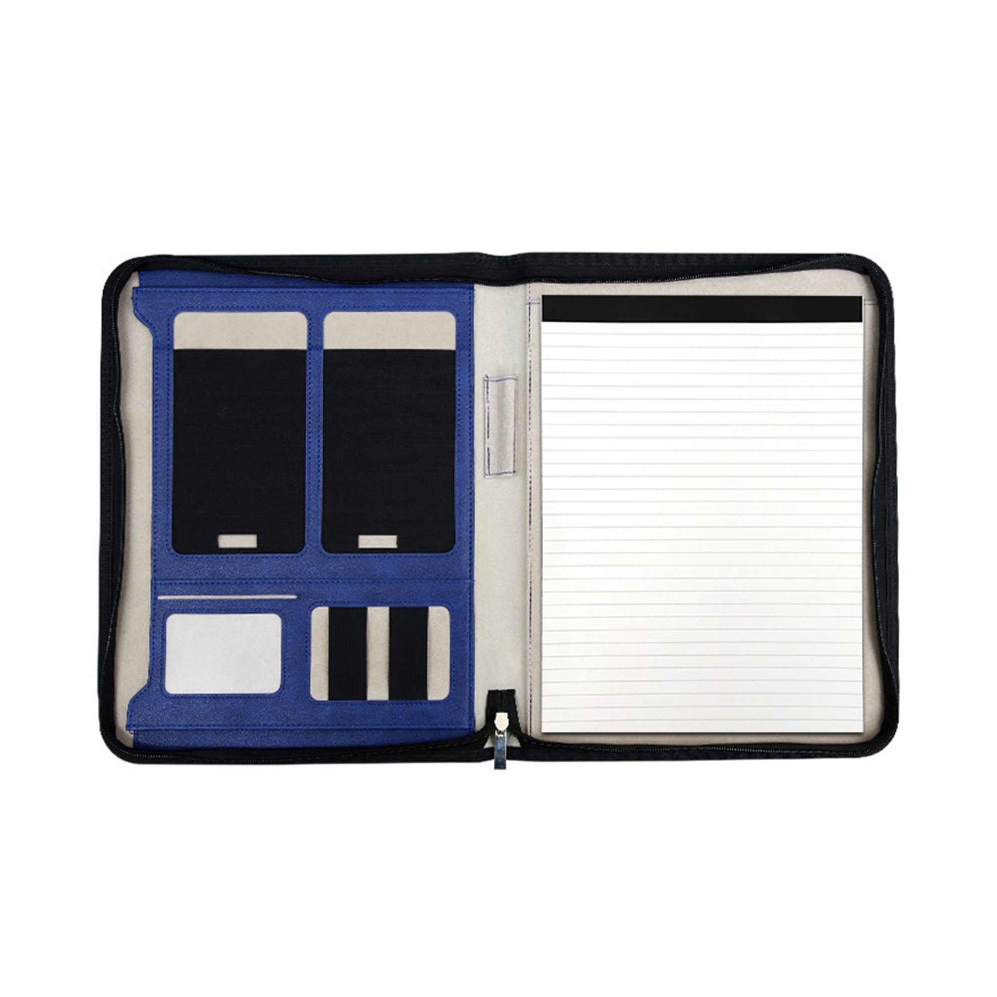 A4 Polyurethane Zipper Padfolio With Sticky Notes 8
