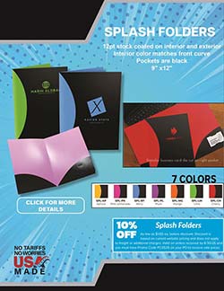 Splash pocket folder sales flyer