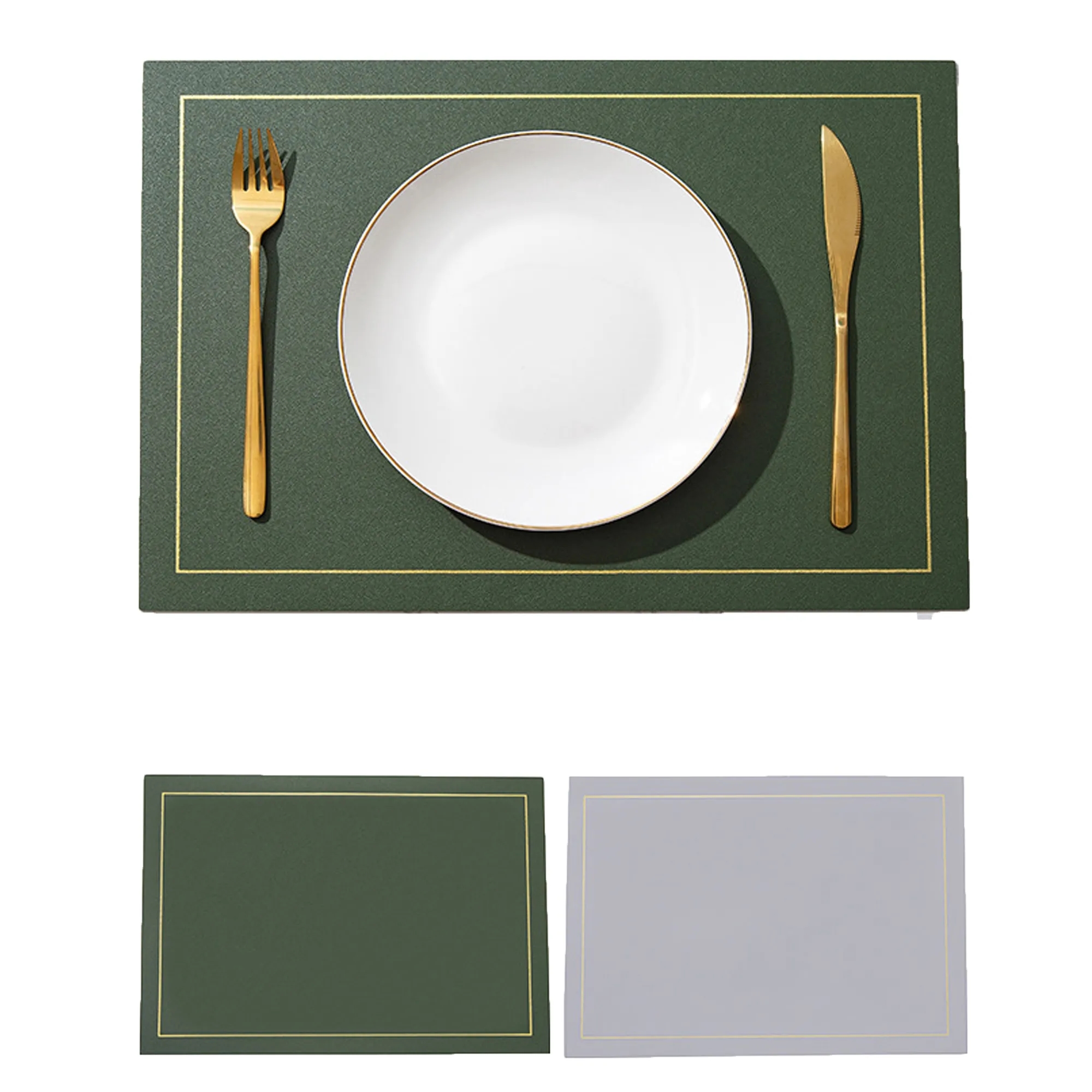 Square Leather Dining Mat 32