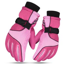 Winter Insulated Thicker Leather Gloves for Skiing Cycling