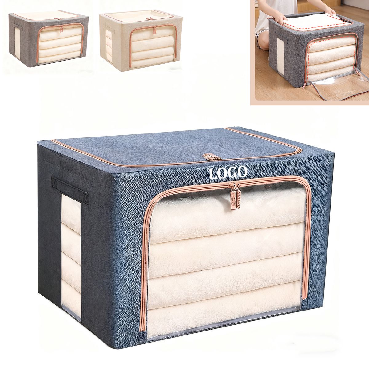 Large Capacity Linen Foldable Storage Box