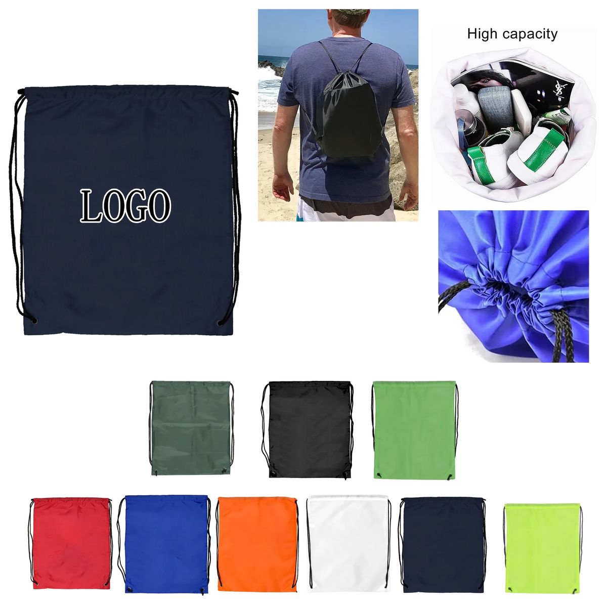 210D Polyester Drawstring Backpack