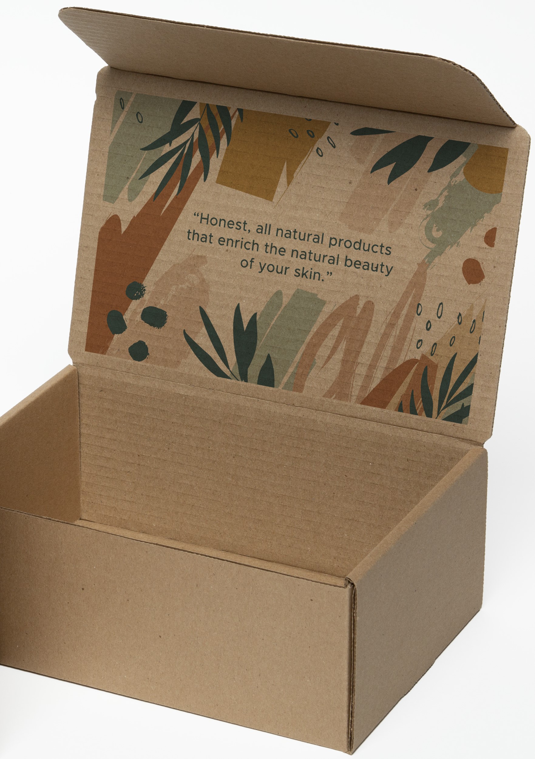 Full Color Natural Brown Display Mailer Box w/Inside Imprint 10" x 7" x 4" 3