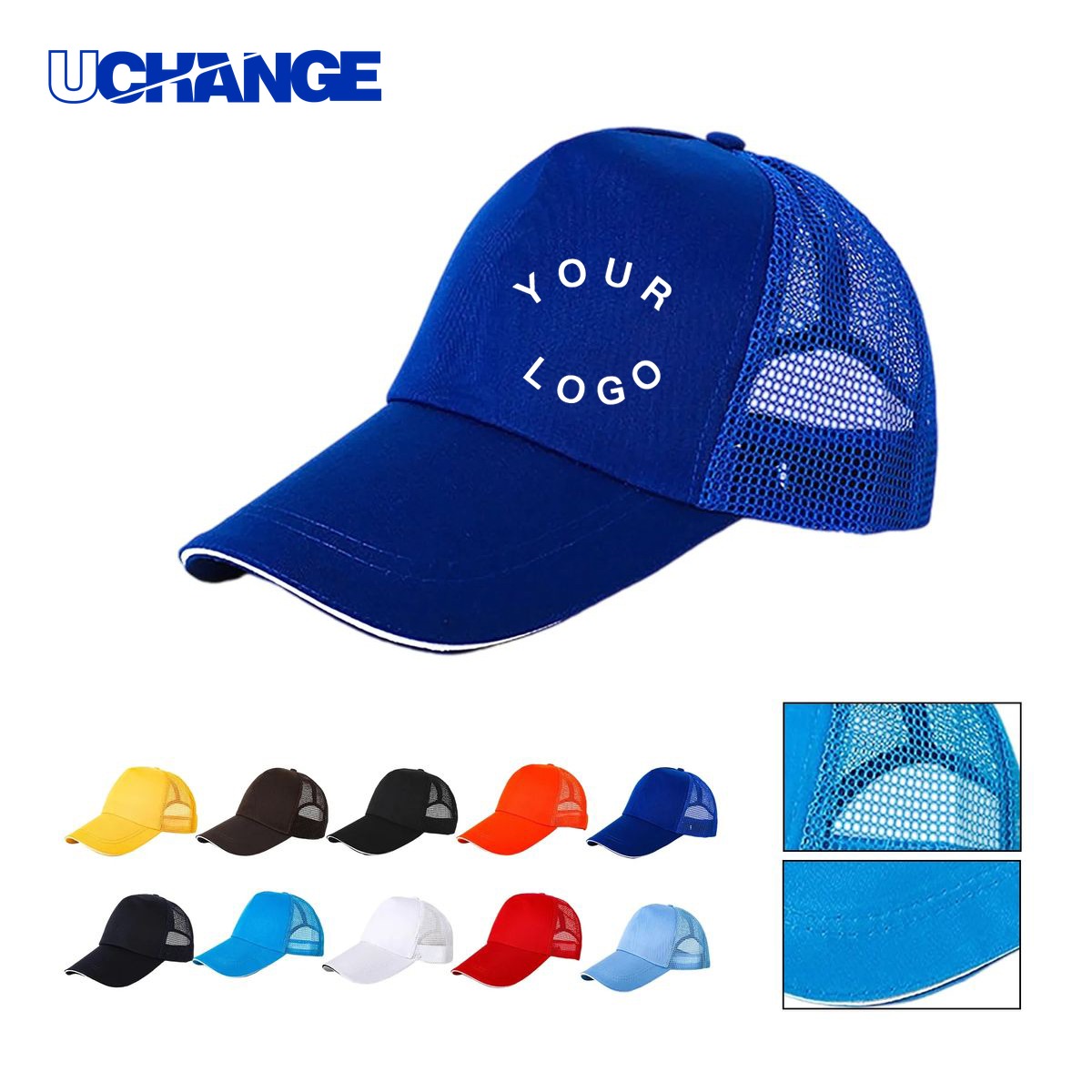 Polyester Mesh Trucker Cap Headwear with Adjustable Buckle