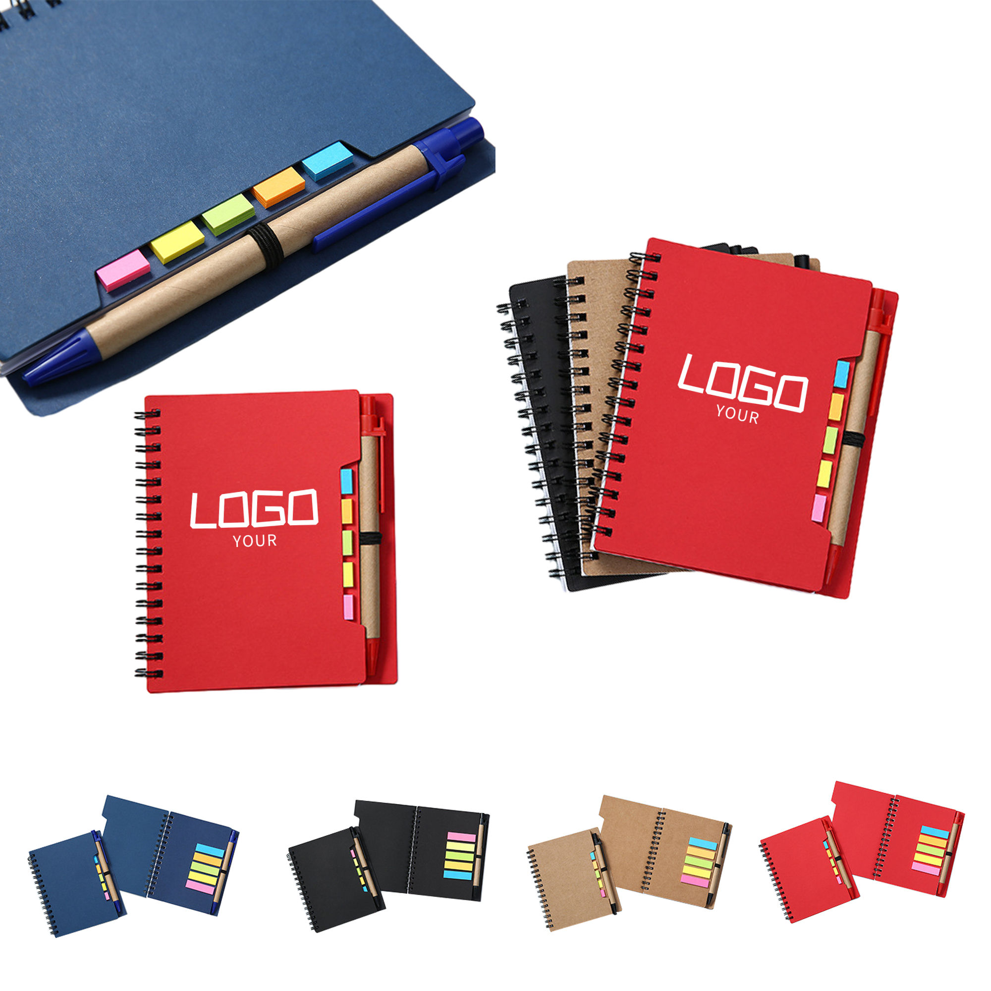 Kraft Paper Combination Memo Pad With Pen