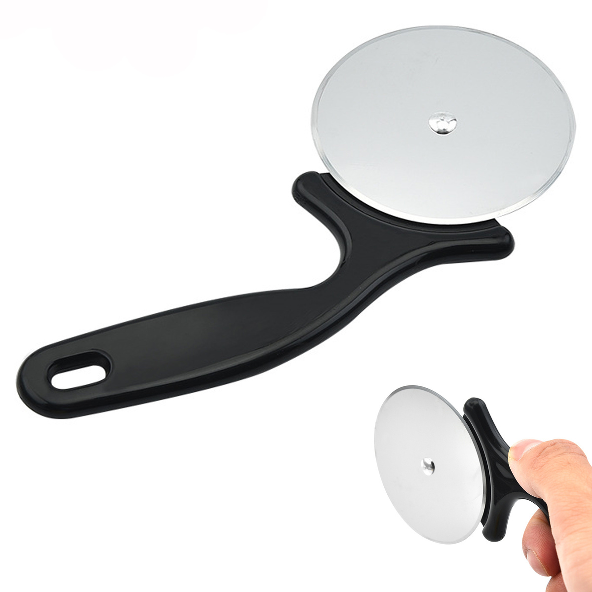 Long Handle Stainless Steel Wheel Pizza Cutter
