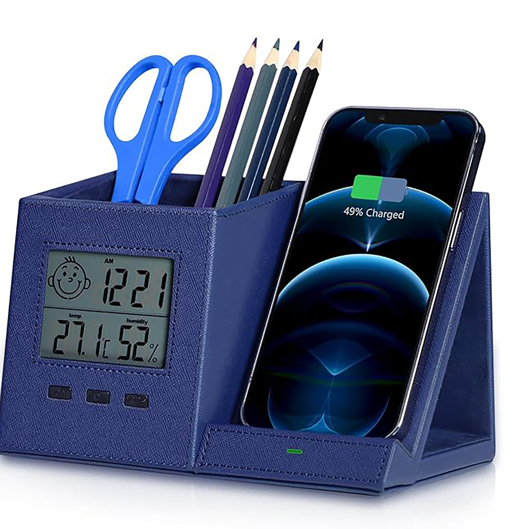 Desk Organizer with Wireless Charger and Clock 15
