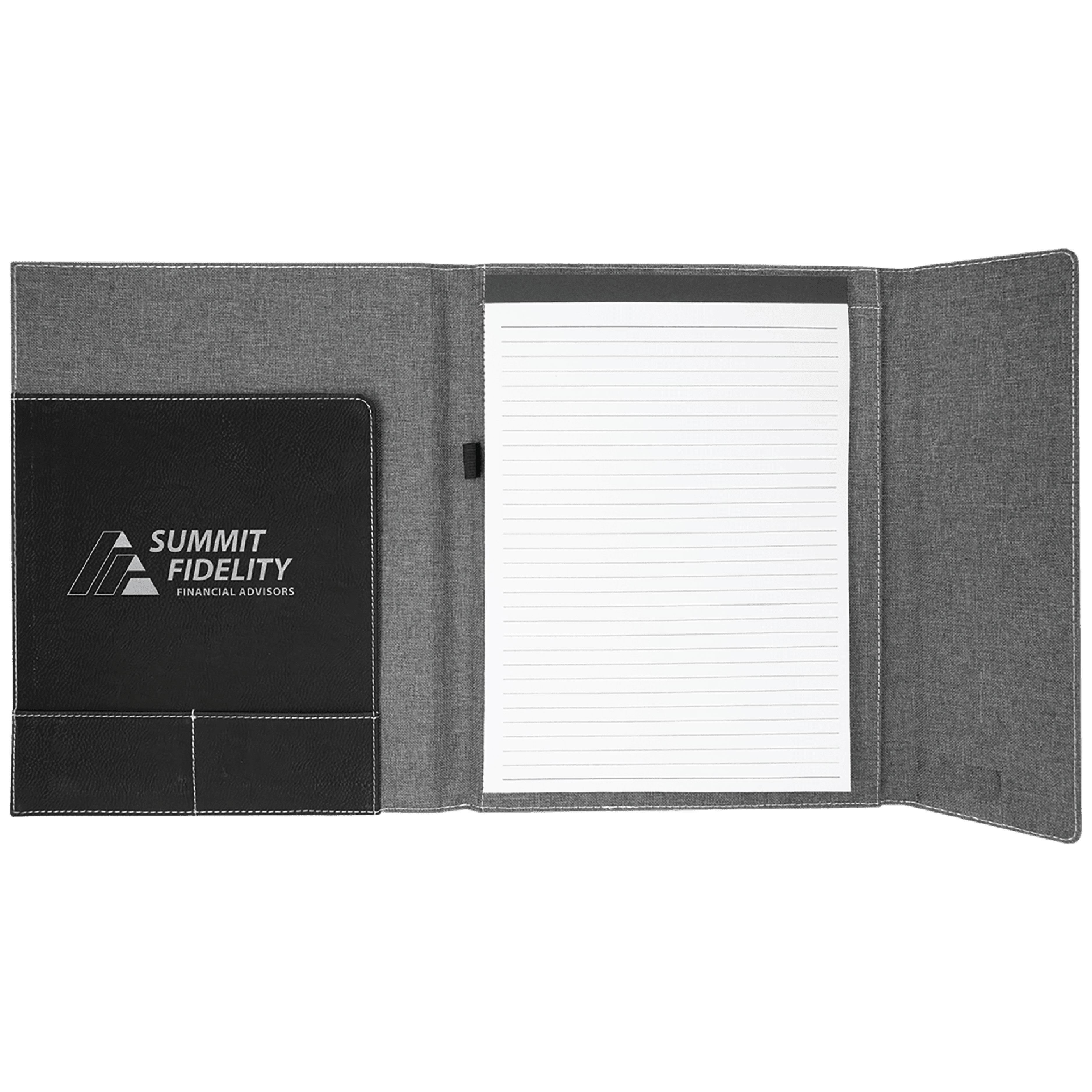 9" x 12" Black/Silver Leatherette & Gray Canvas Portfolio 12
