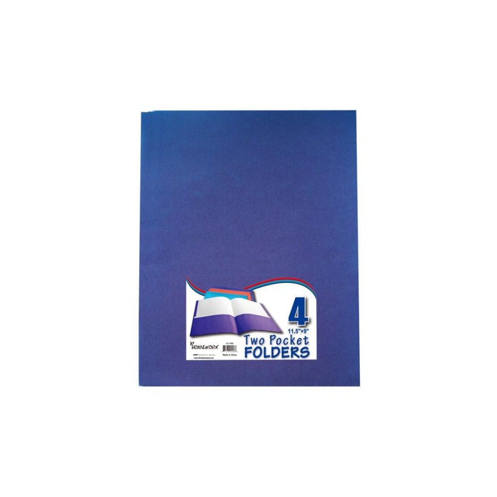 2 Pocket Paper Folders - 4 Pack Assorted Colors 2