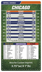 Magnet Football Sport Schedules - 4x7 Round Corners