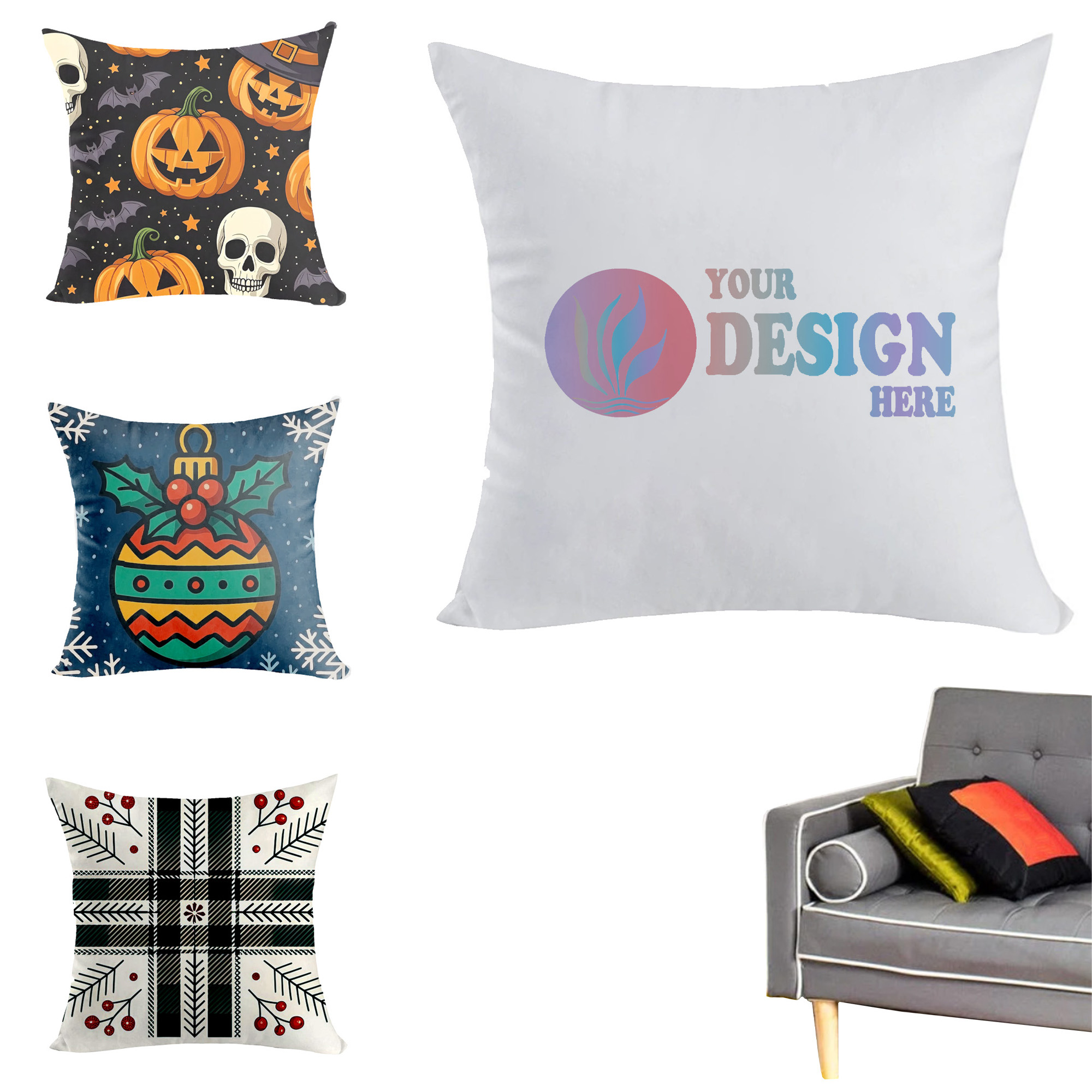 Polyester 16" x 16" Throw Pillow 4