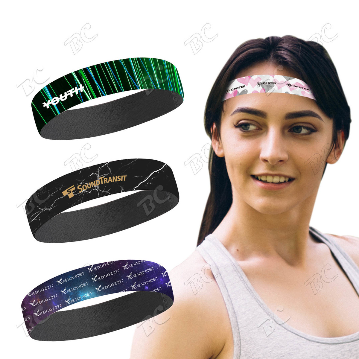 Full Color Sport Headband13/8”w HEADBAND C536 brainchildusa