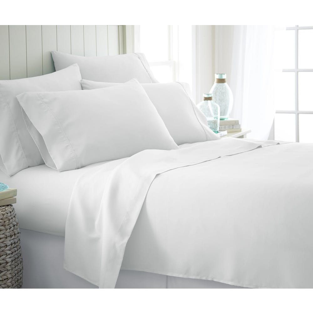 Microfiber Bed Sheets - White Twin XL 4 Piece Set 3