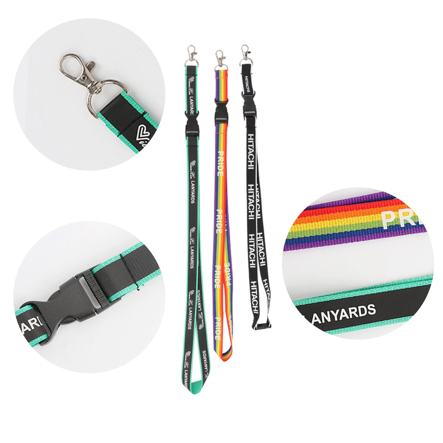 Nylon Lanyard W/ Oval Hook & Release Buckle