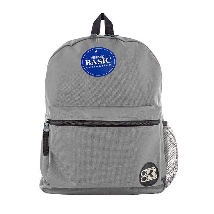 16" Basic Backpacks - Gray Mesh Pocket 3