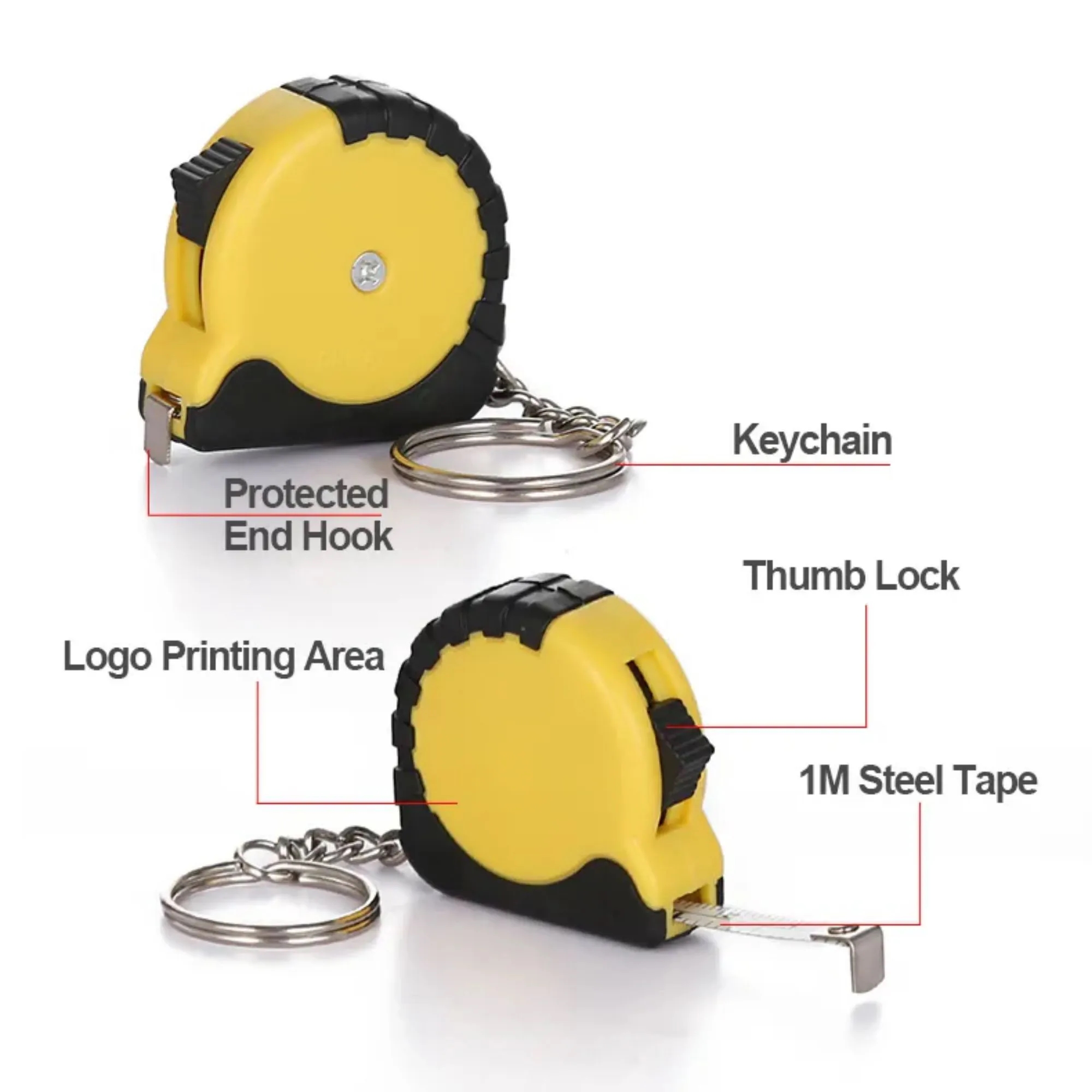 Mini 3ft Metal Tape Measure With Keychain 13