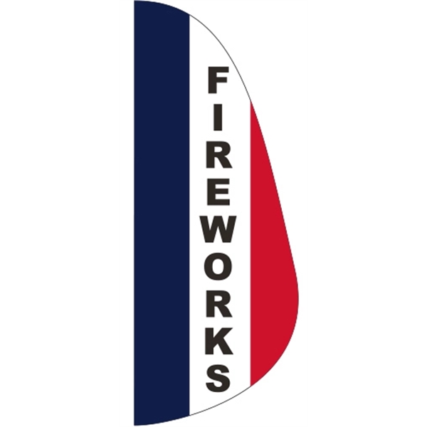 3' x 8' Message Feather Flag - Fireworks