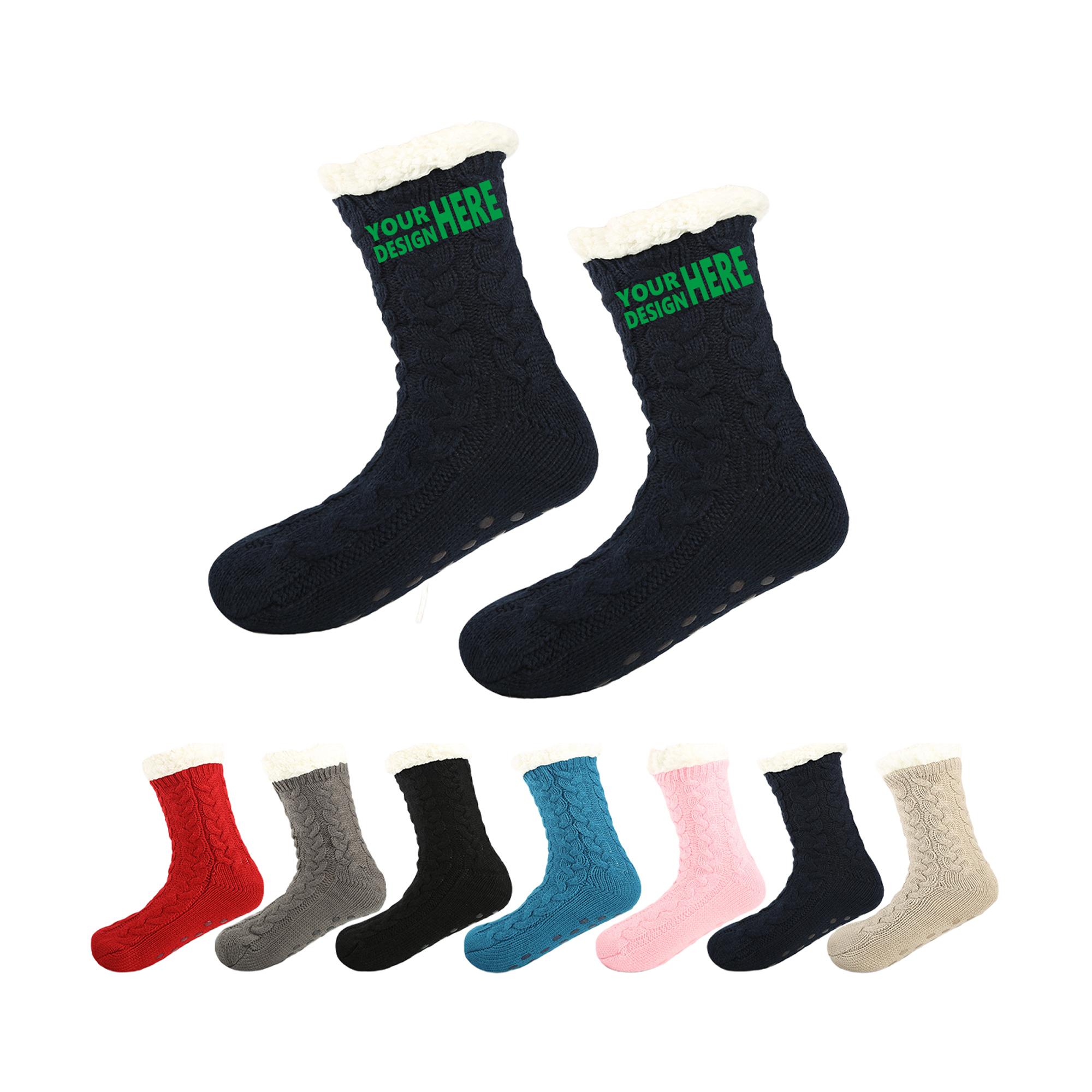 MOQ50 Custom Anti Slip Plush Sleep Socks For Comfort 2