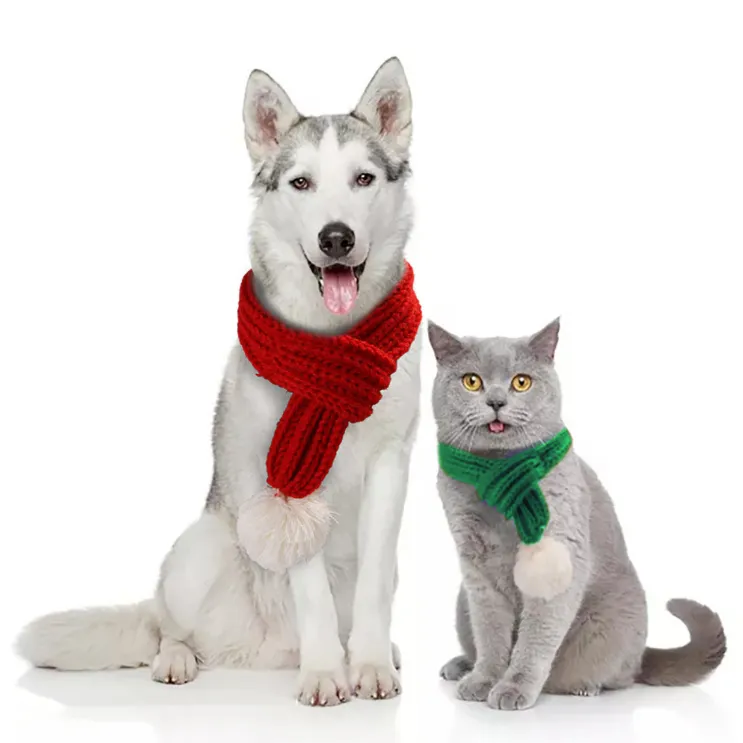 Knitted Christmas Pet Scarf