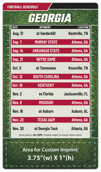 Magnet Football Sport Schedules - 4x7 Round Corners - GA