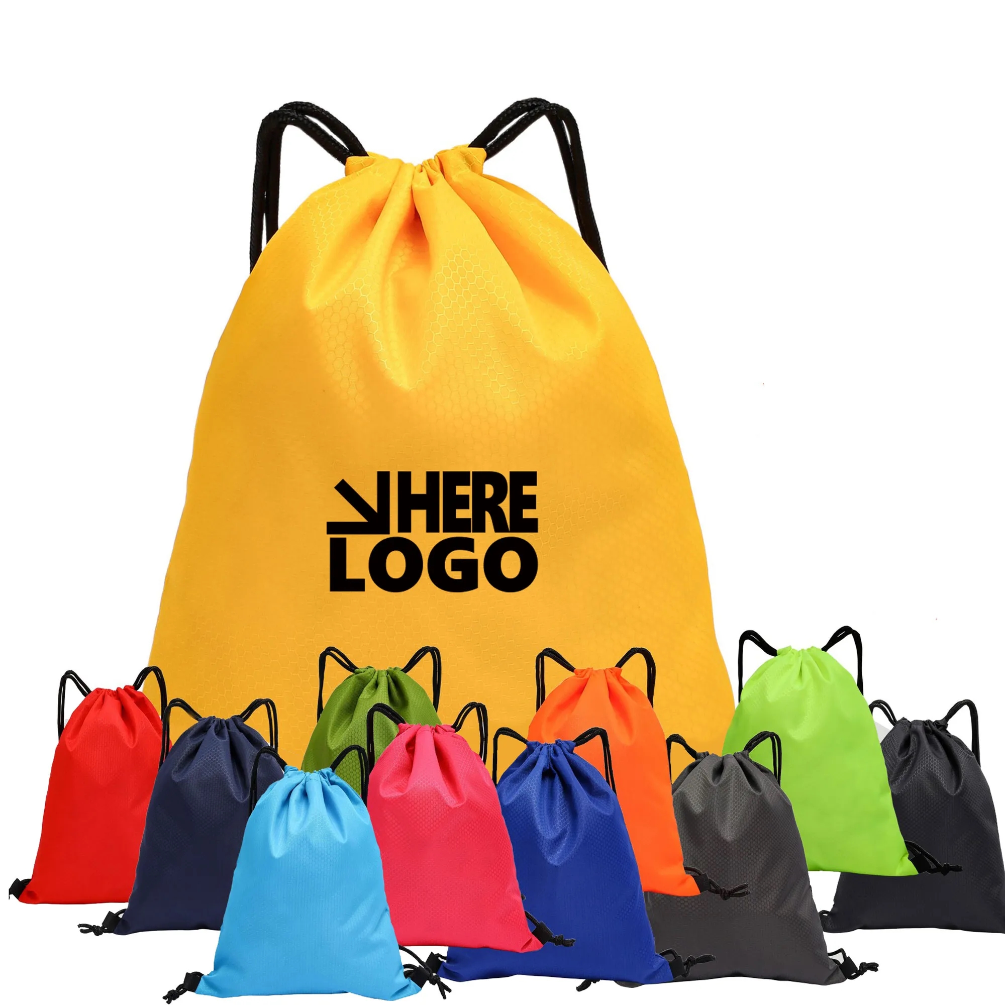 600D Soccer Mesh Waterproof Drawstring Bag