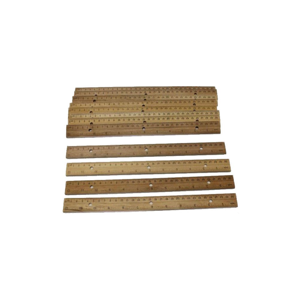 Wooden Rulers - 12" 3 Hole Punched 3