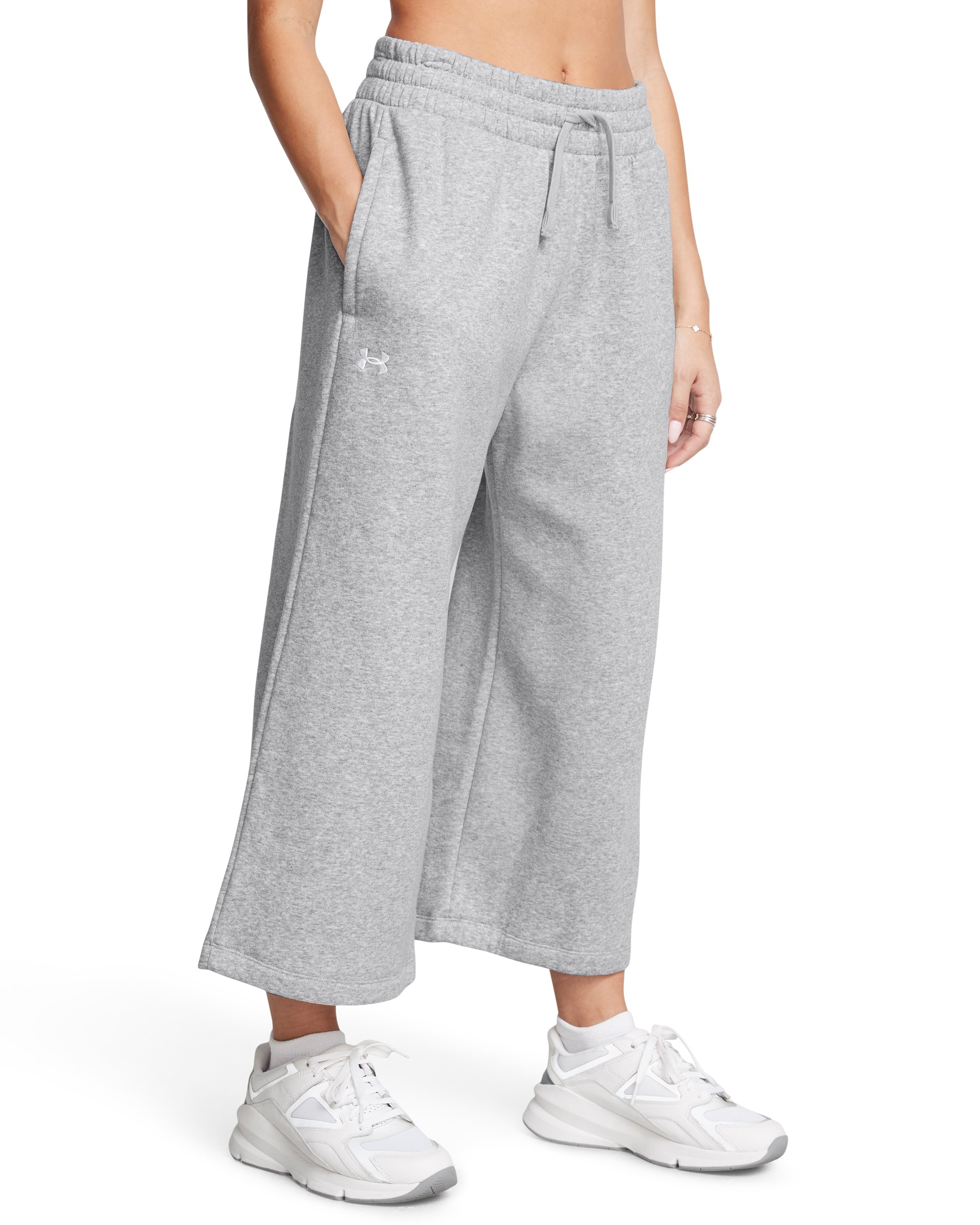 UA Rival Fleece Women's Wide Leg Crop Pants 16