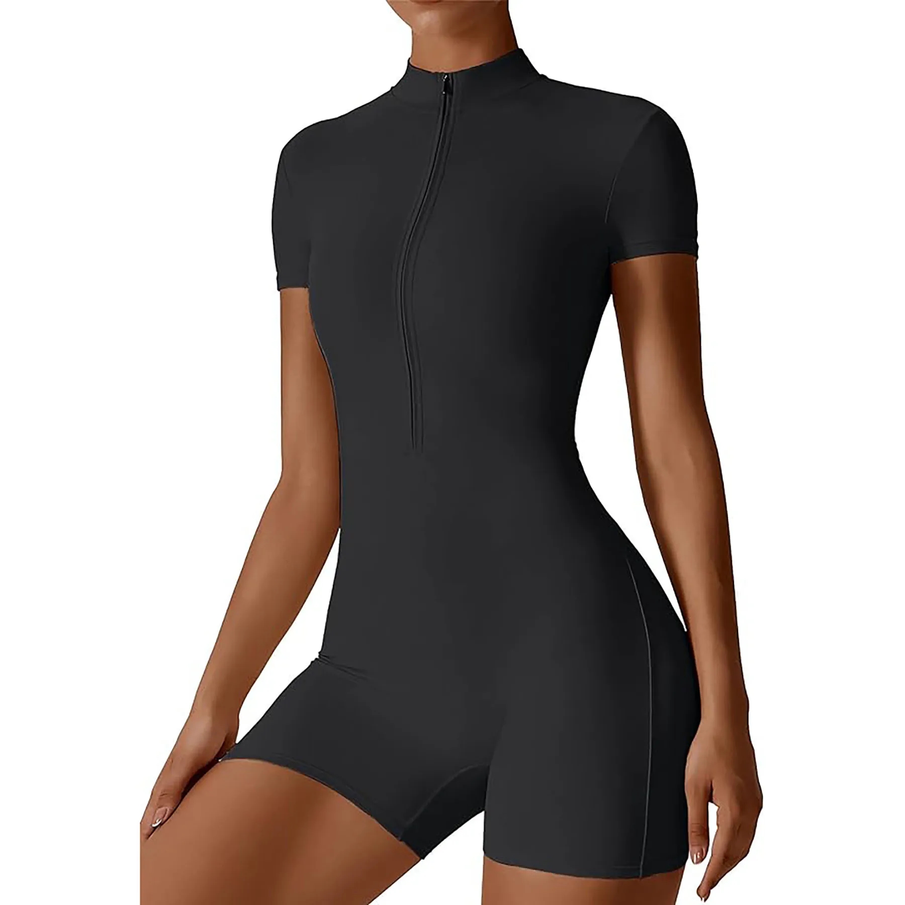 Zip Up Short Sleeve Jumpsuit 27