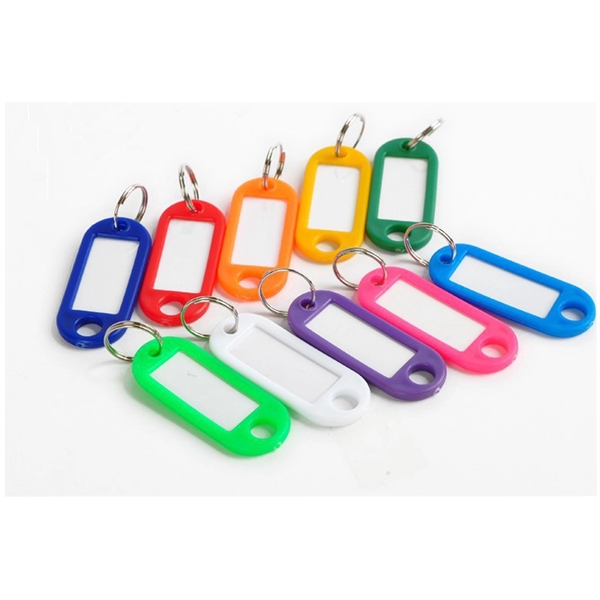 Custom Plastic Key and Luggage Tag with Writable Card Insert — 2in Corporate Travel Giveaway