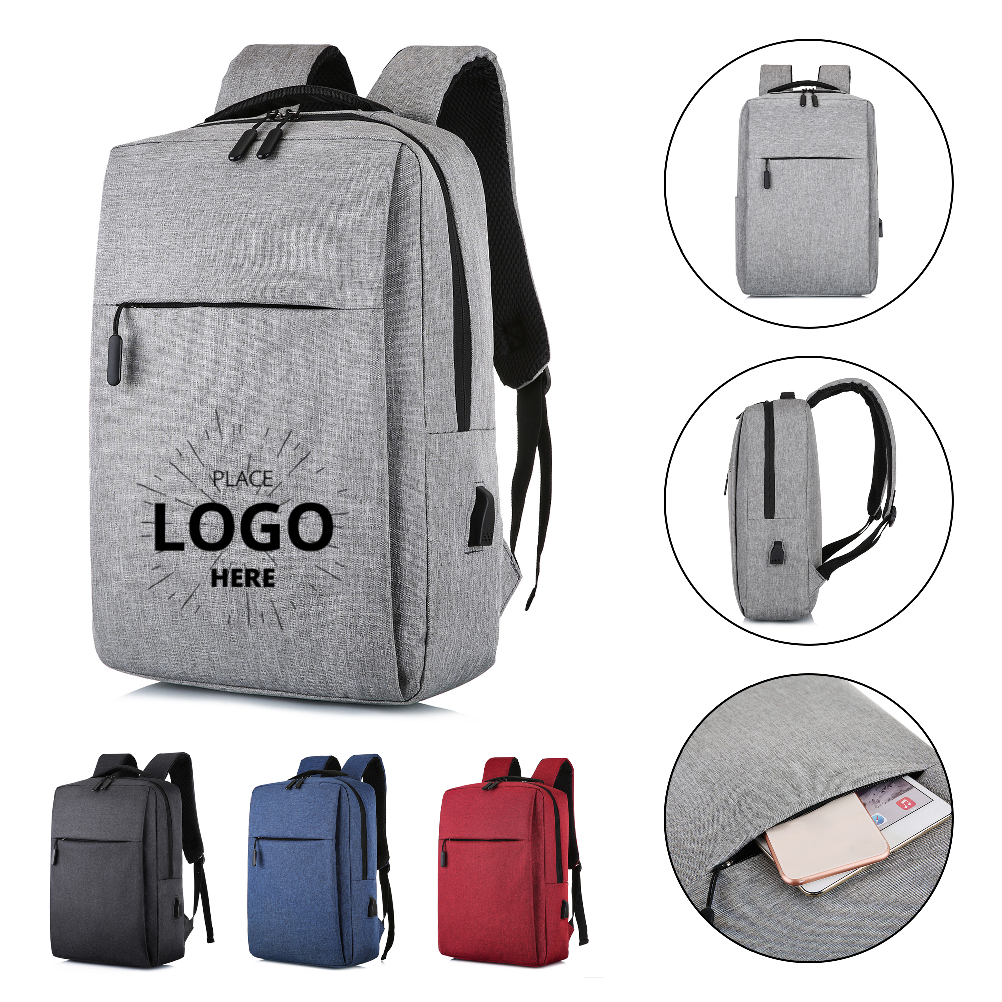 Simple Men Business Laptop Backpack Bag
