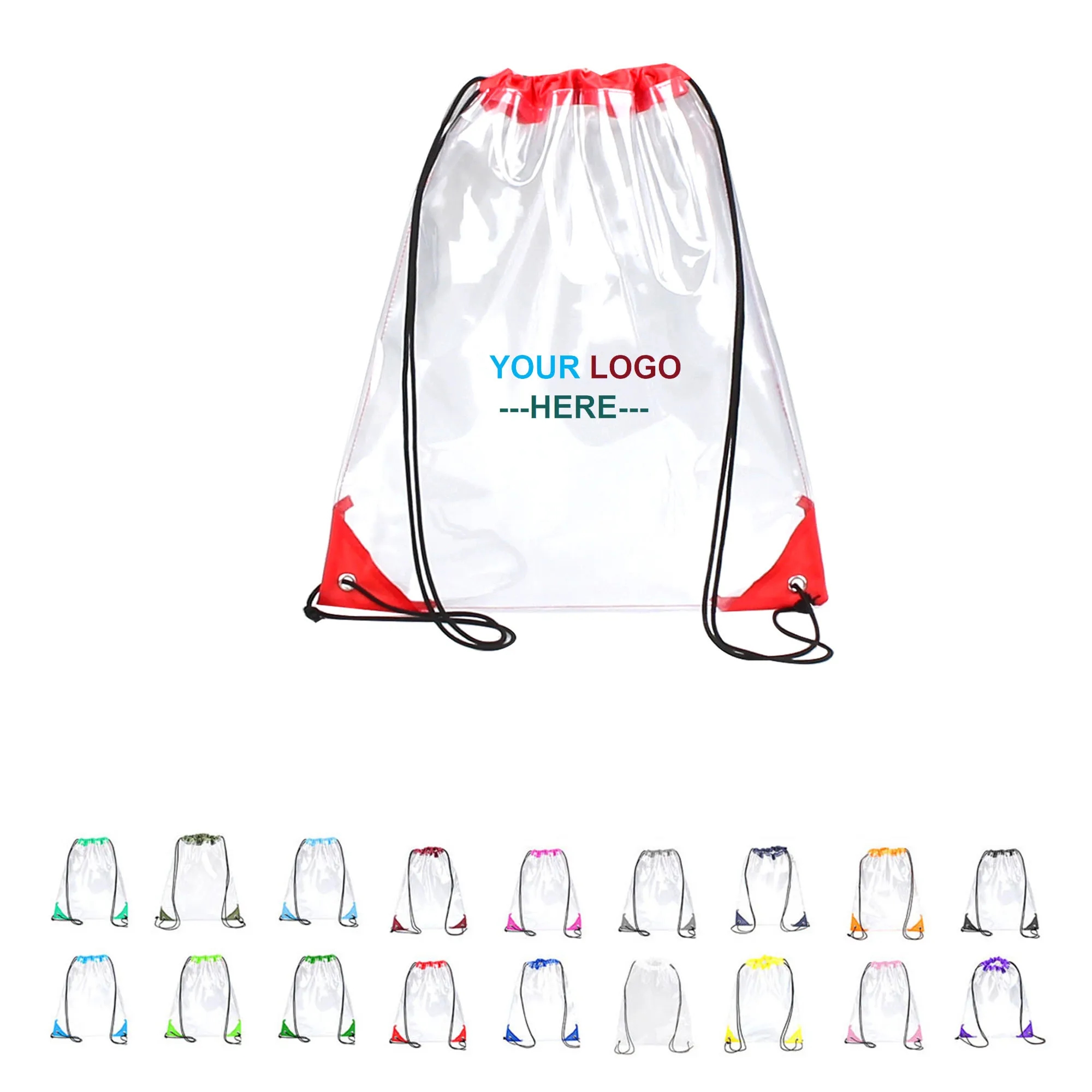 Waterproof Clear Plastic Drawstring Backpack 10