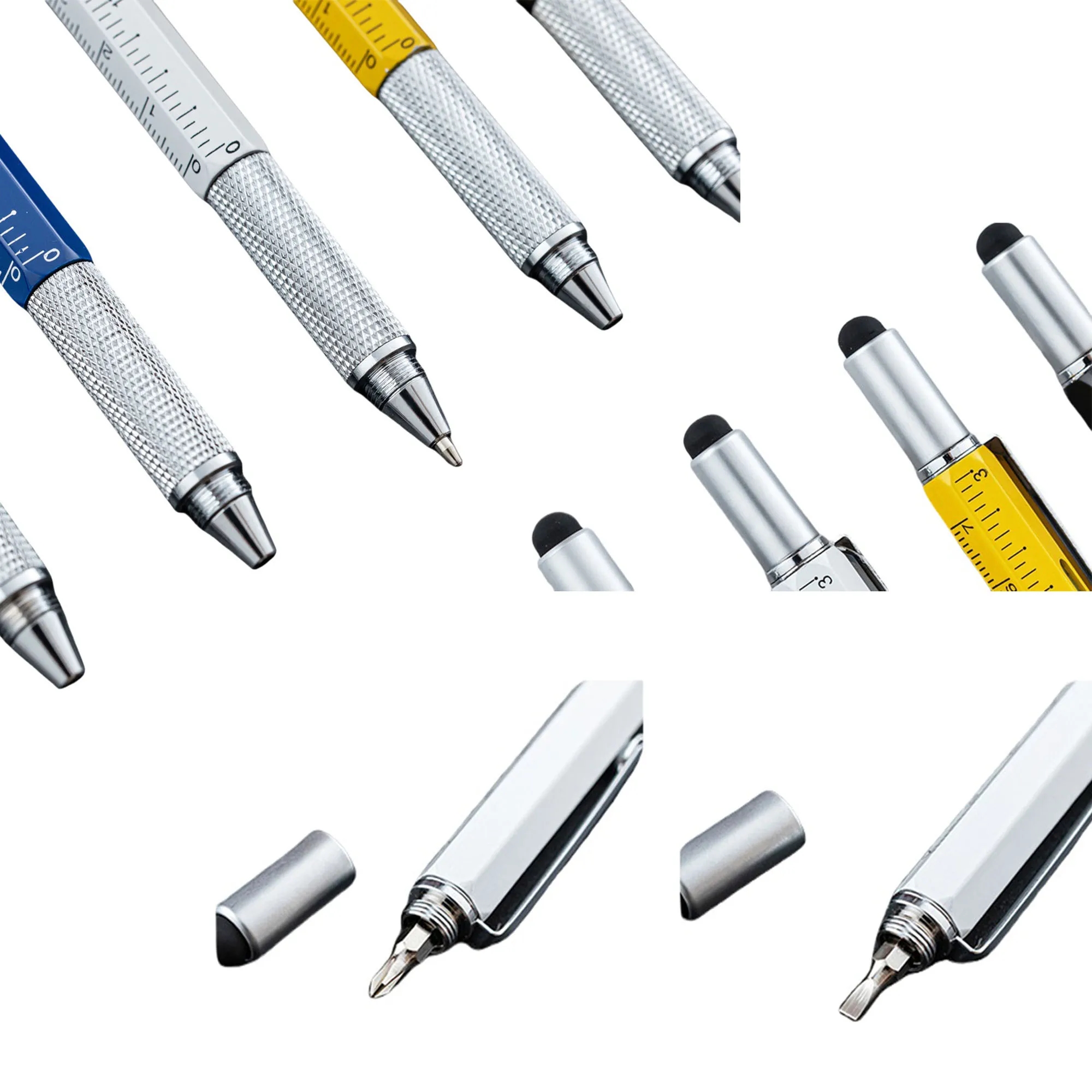 Metal 6 in 1 Multitool Stylus Ruler Ballpoint Pen 43