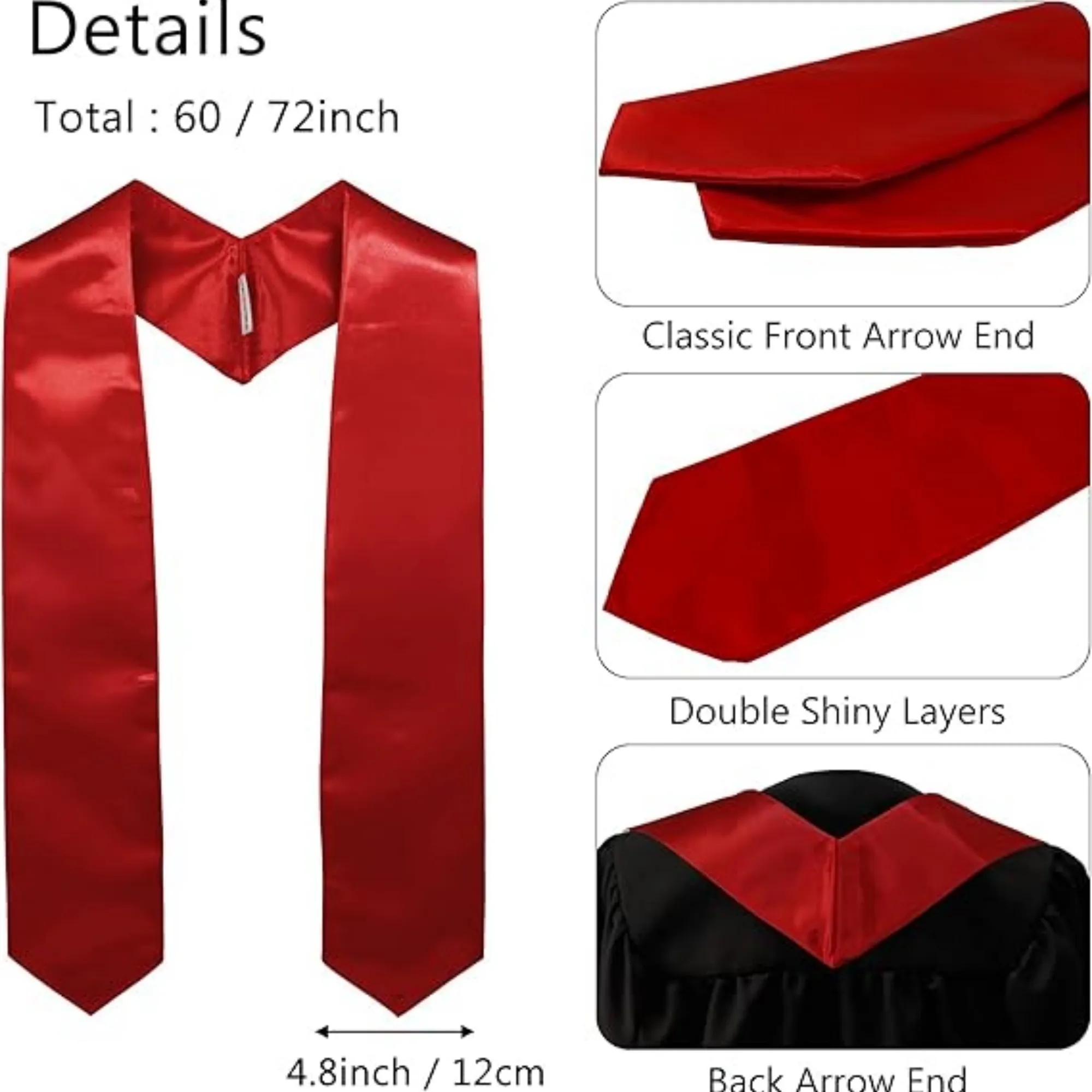 Mall Unisex Adult Plain Graduation Stole 24