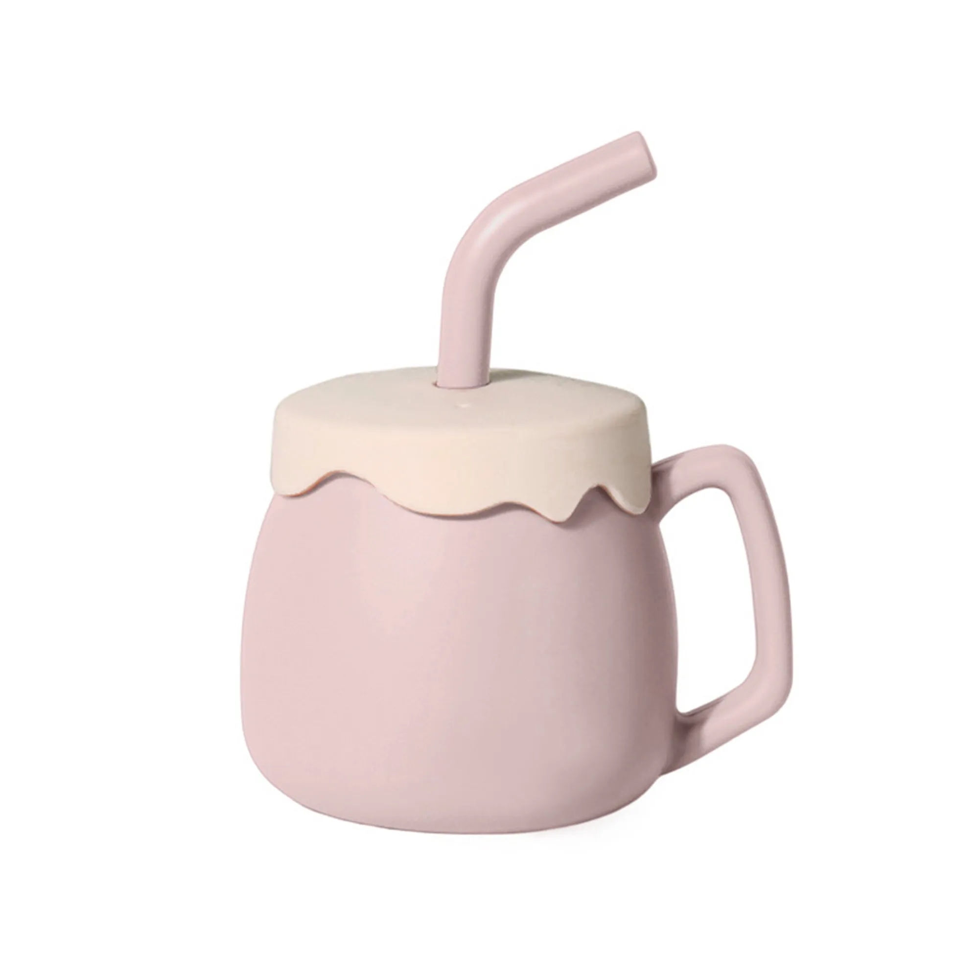 Food Grade Baby Silicone Straw Cup MOQ 20pcs 10