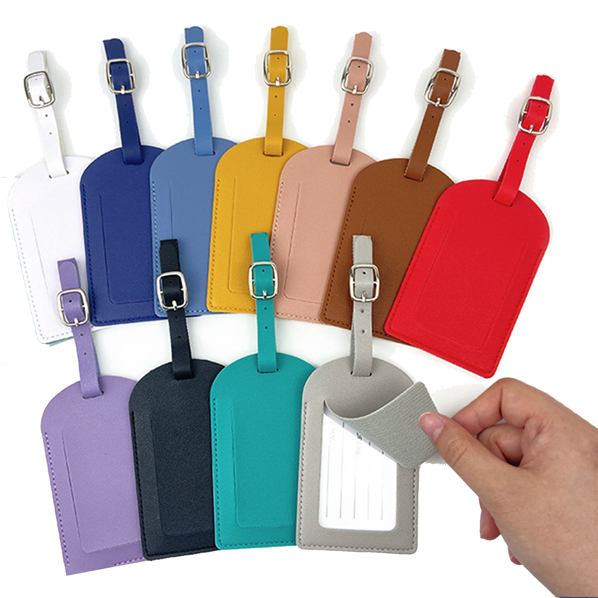 Travel Premium PU Leather Luggage Suitcase ID/Bag Tag 3