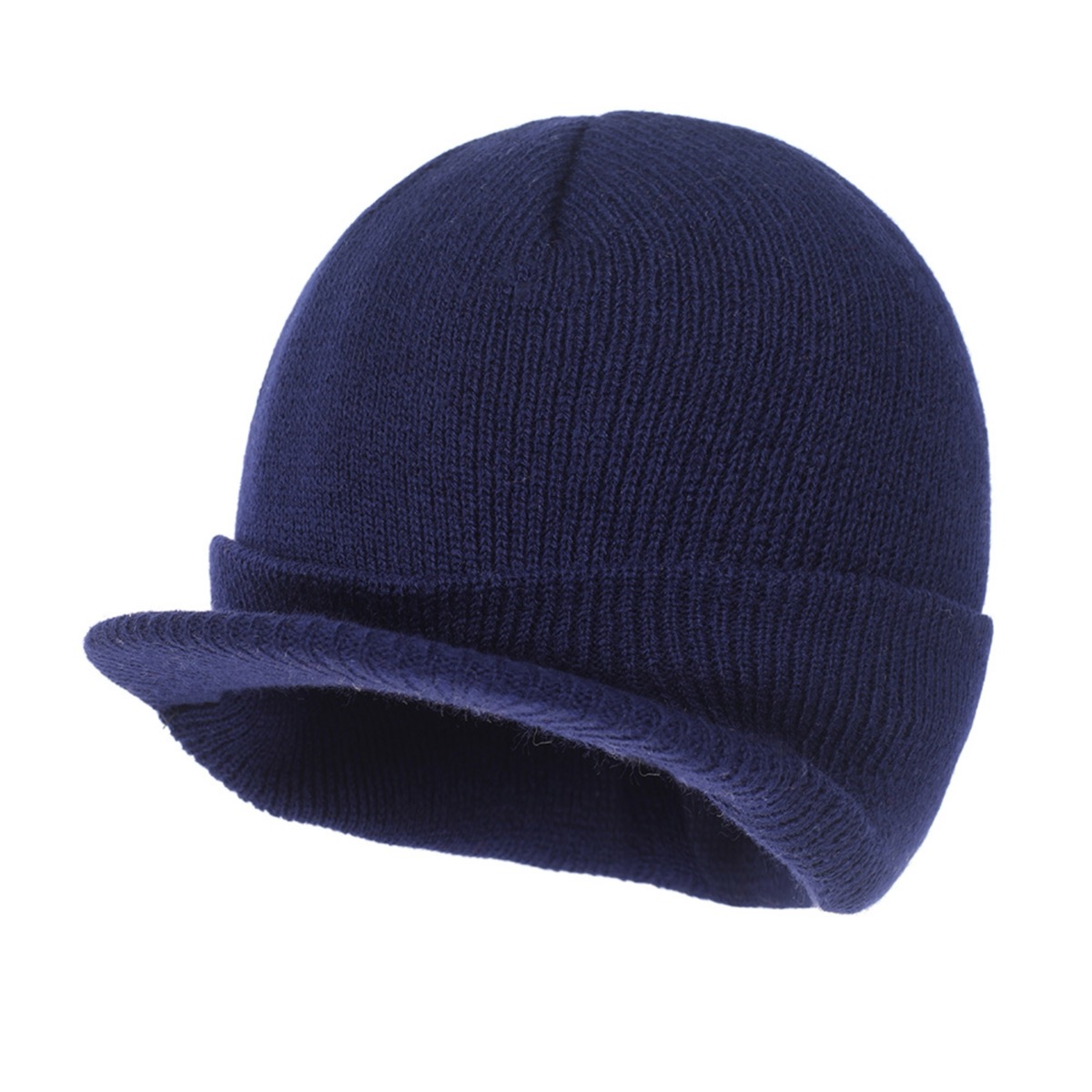 Classic Men's Knit Beanie with Brim for Cold Weather 15
