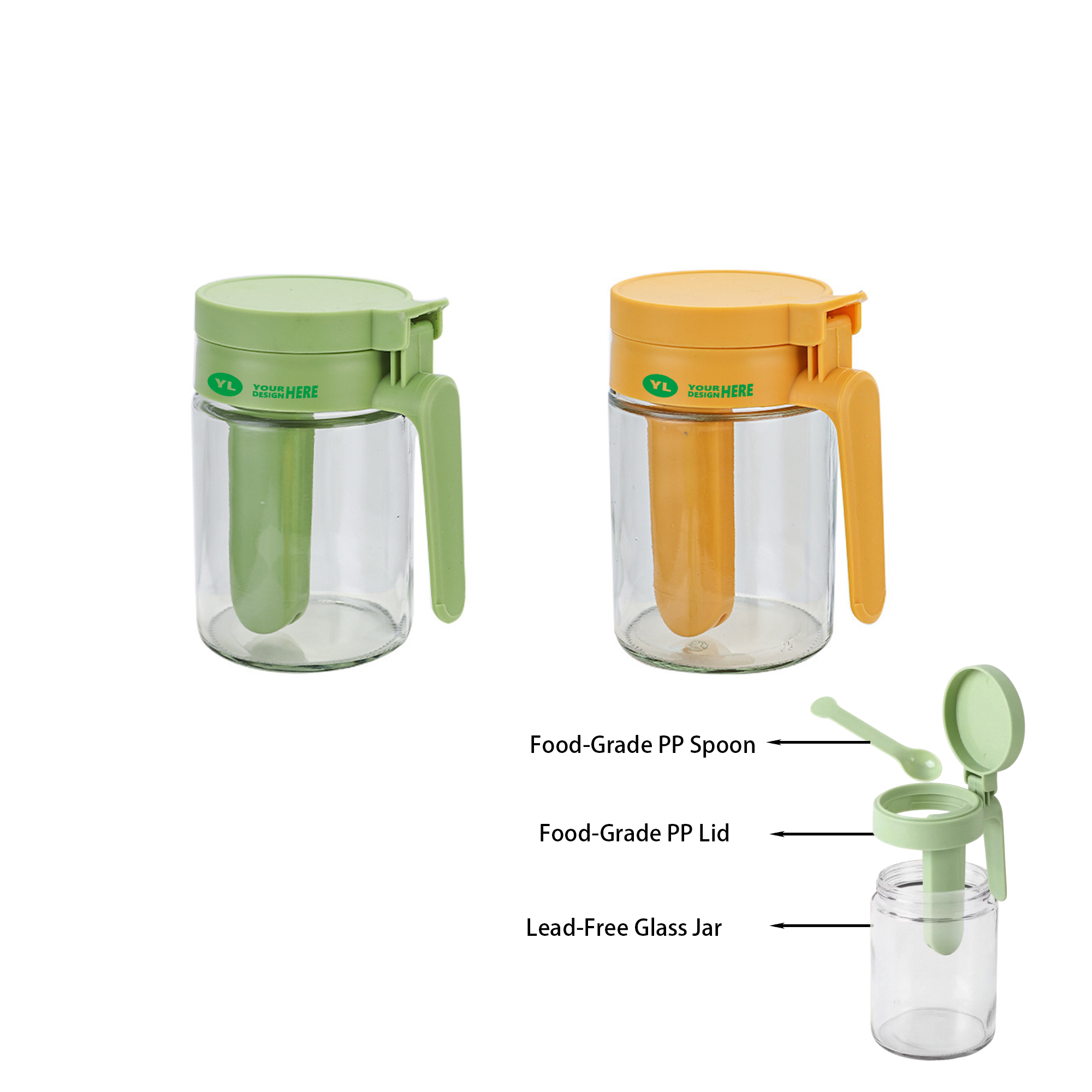 Glass Spice Jar with Spoon 2