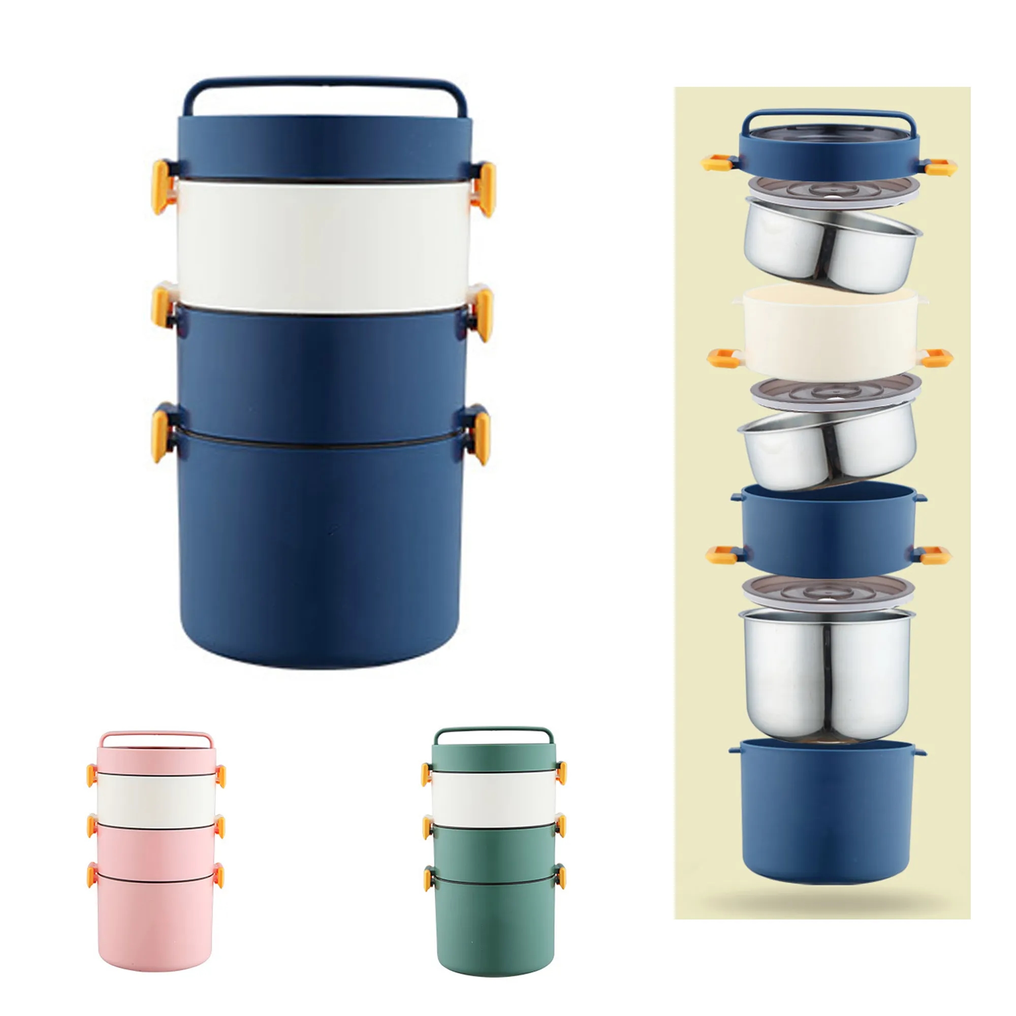Circular Stainless Steel Insulated three Layer Lunch Box