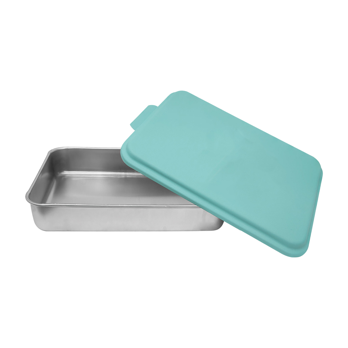 9" x 13" Aluminum Cake Pan with Teal Lid - Thumbnail 3