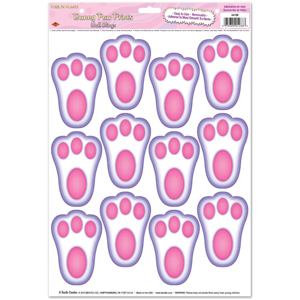 Easter Sticker Sheets - Bunny Prints 12 Pack 3