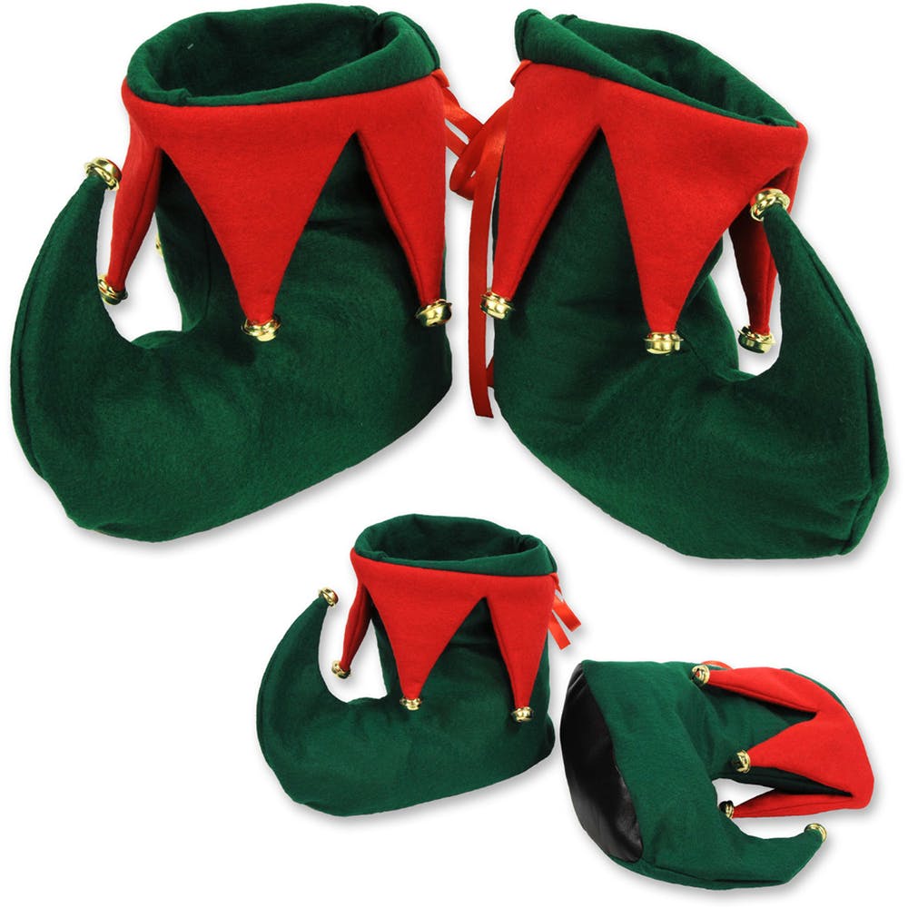Elf Boots - One Size Green and Red 3