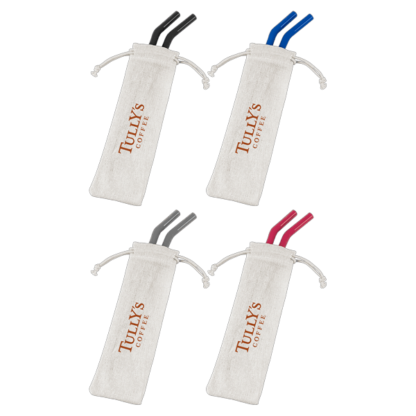 Reusable Stainless Steel Two Straw Set